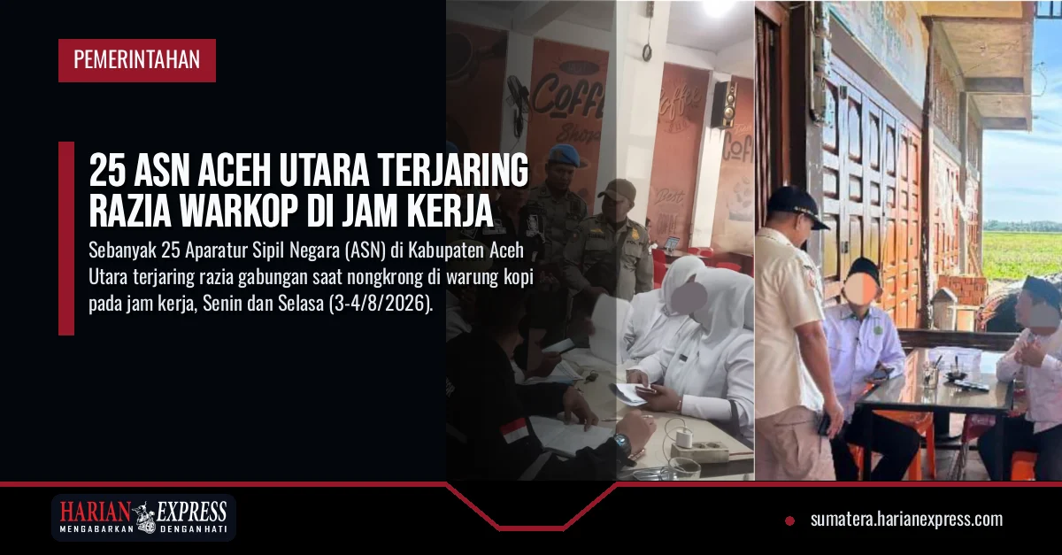 25 ASN Aceh Utara Terjaring Razia Warkop di Jam Kerja