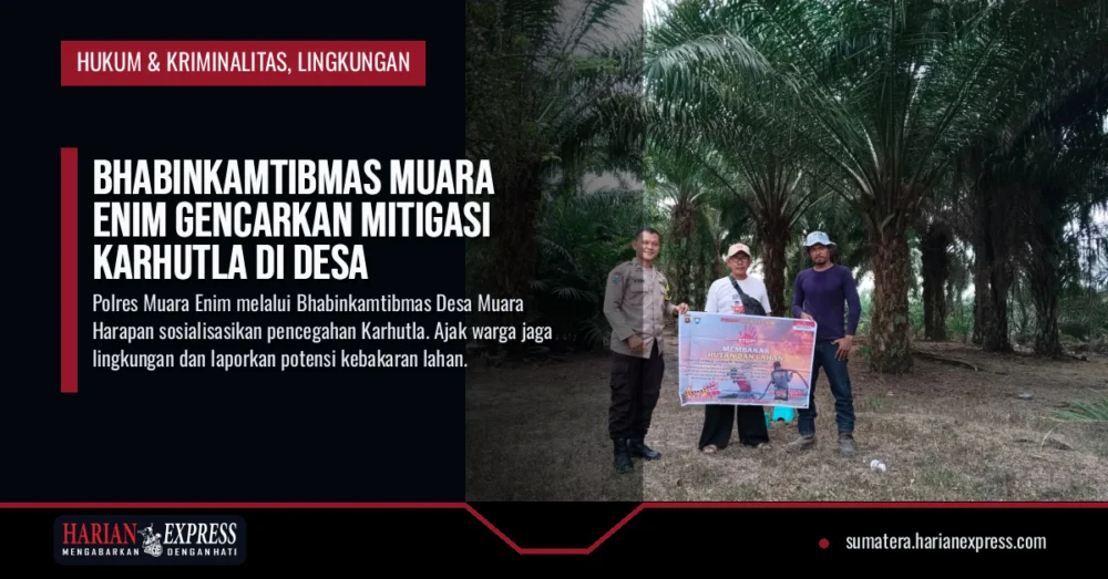 Bhabinkamtibmas Muara Enim Gencarkan Mitigasi Karhutla di Desa