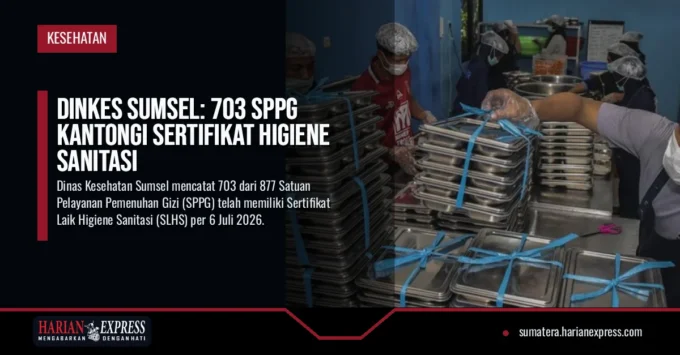 Dinkes Sumsel: 703 SPPG Kantongi Sertifikat Higiene Sanitasi