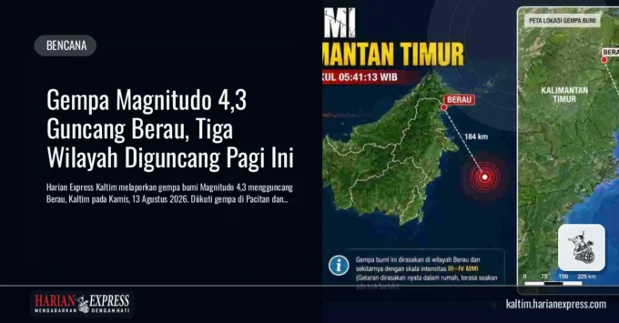 Gempa Beruntun Guncang Berau, Pacitan, dan Merangin Pagi Ini
