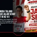 Aliansi Pemuda Talang Kelapa Gelar Jalan Sehat Sambut HUT RI Ke-81
