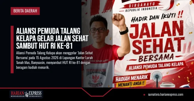 Aliansi Pemuda Talang Kelapa Gelar Jalan Sehat Sambut HUT RI Ke-81
