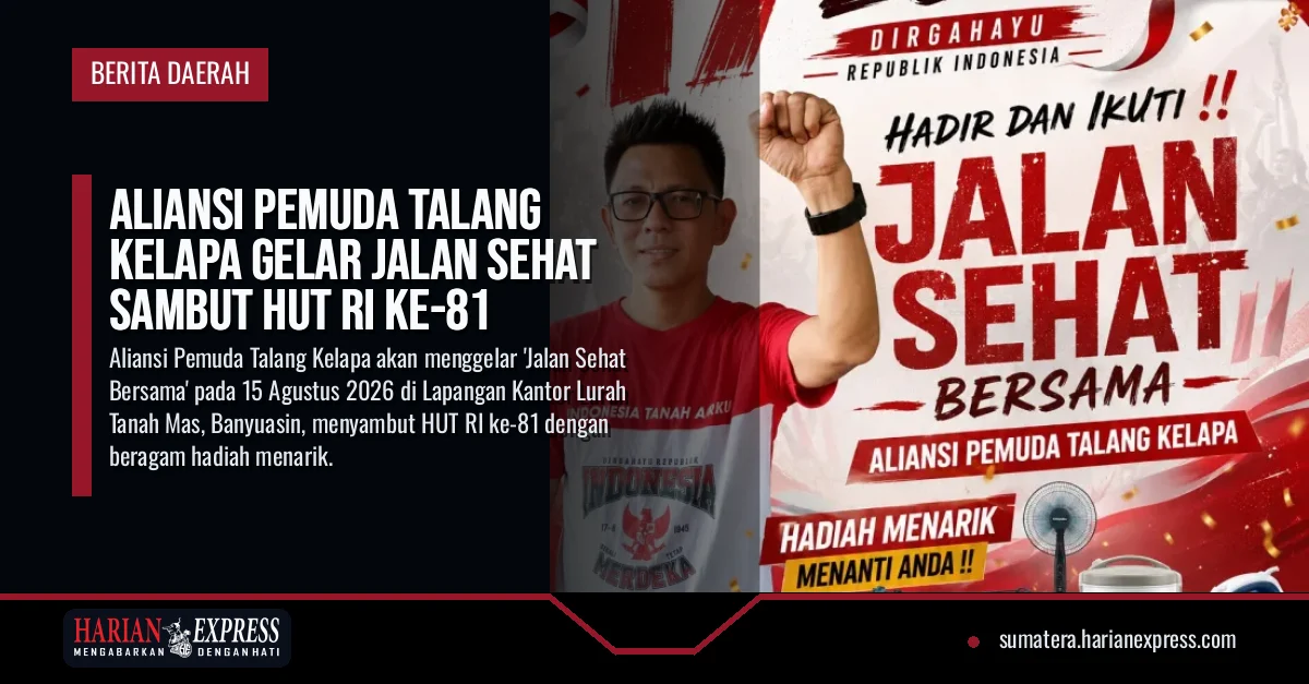 Aliansi Pemuda Talang Kelapa Gelar Jalan Sehat Sambut HUT RI Ke-81