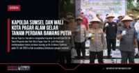 Kapolda Sumsel dan Wali Kota Pagar Alam Gelar Tanam Perdana Bawang Putih