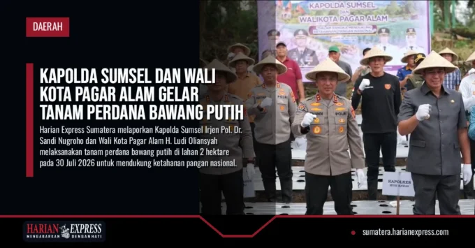 Kapolda Sumsel dan Wali Kota Pagar Alam Gelar Tanam Perdana Bawang Putih