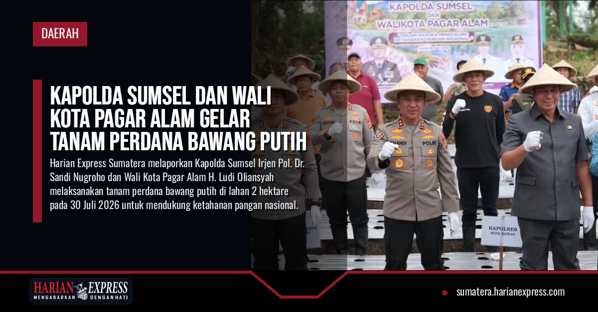 Kapolda Sumsel dan Wali Kota Pagar Alam Gelar Tanam Perdana Bawang Putih
