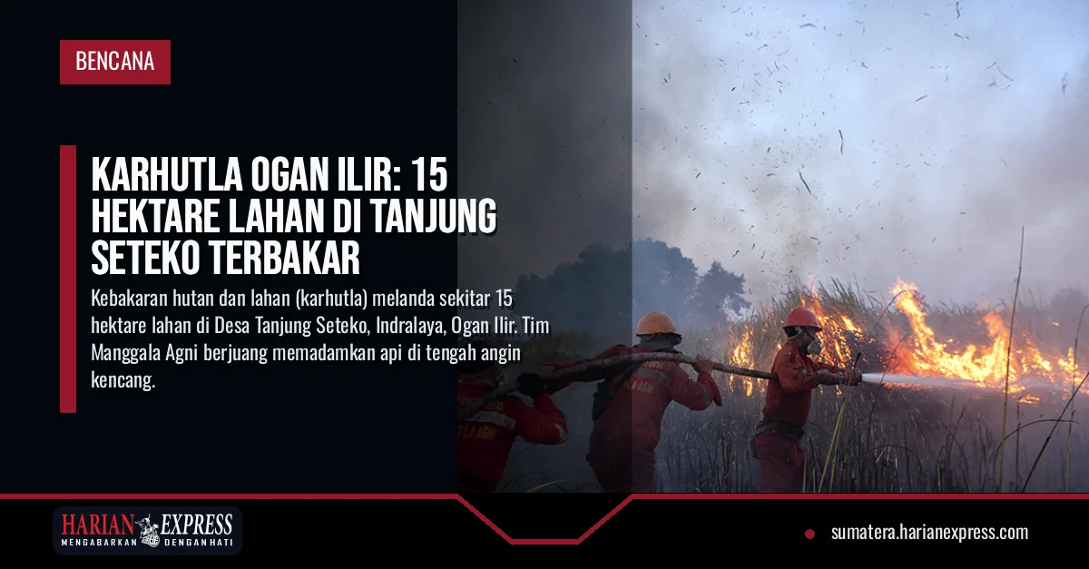 Karhutla Ogan Ilir: 15 Hektare Lahan di Tanjung Seteko Terbakar