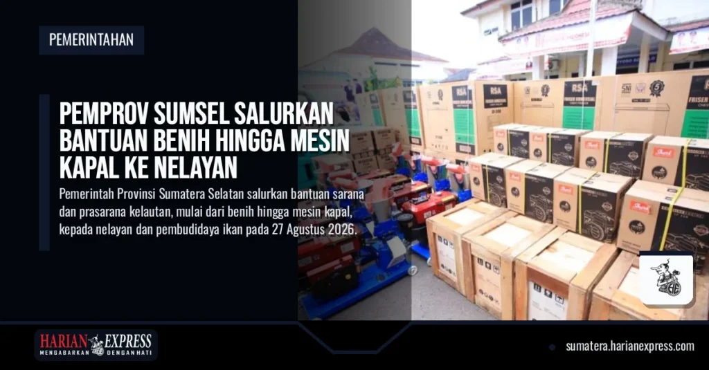 Pemprov Sumsel Salurkan Bantuan Benih Hingga Mesin Kapal ke Nelayan