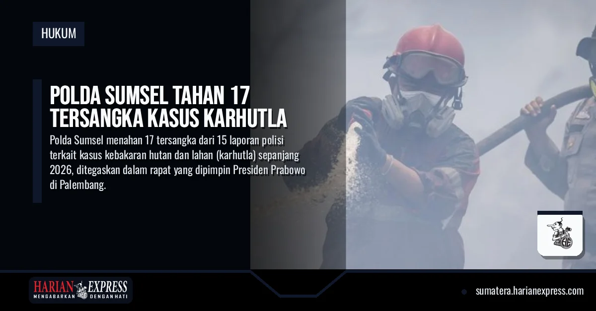 Polda Sumsel Tahan 17 Tersangka Kasus Karhutla
