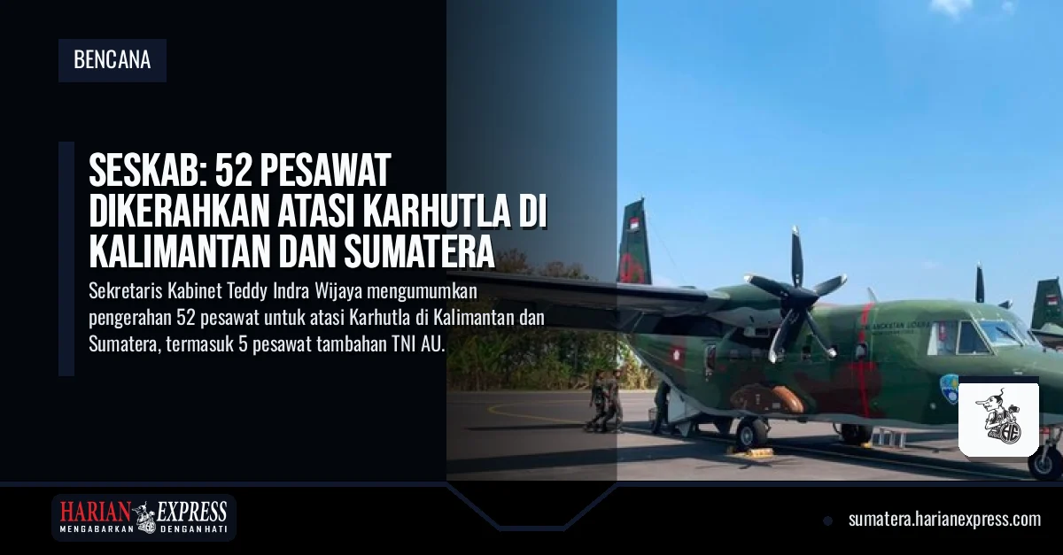 Seskab: 52 Pesawat Dikerahkan Atasi Karhutla di Kalimantan dan Sumatera