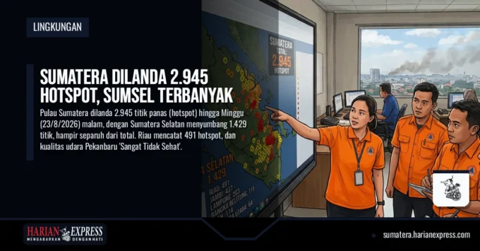 Sumatera Dilanda 2.945 Hotspot, Sumsel Terbanyak
