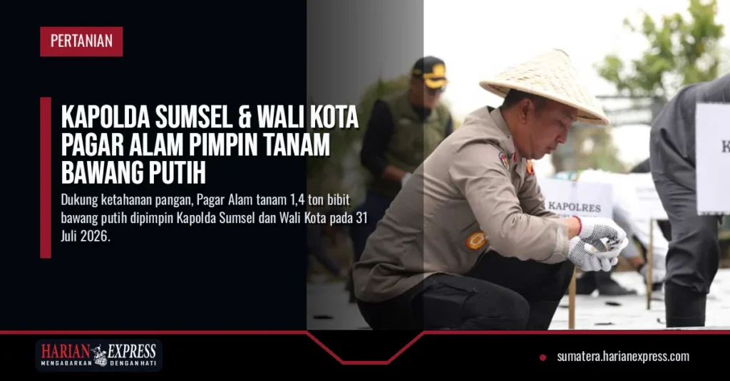 Kapolda Sumsel & Wali Kota Pagar Alam Pimpin Tanam Bawang Putih