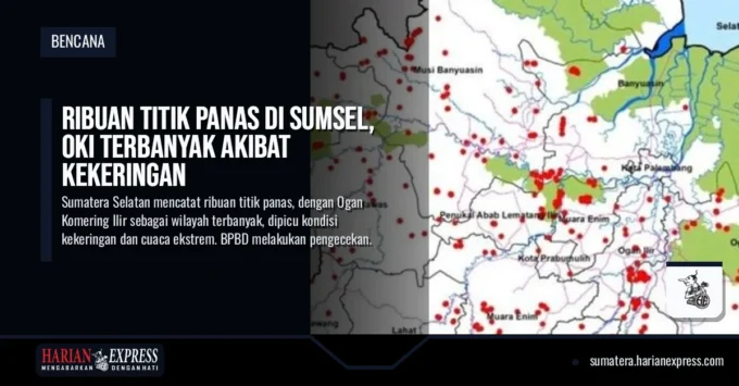 Ribuan Titik Panas di Sumsel, OKI Terbanyak Akibat Kekeringan