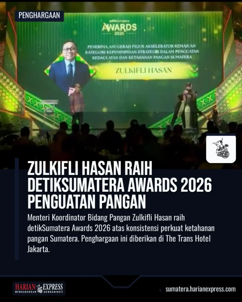 Zulkifli Hasan Raih detikSumatera Awards 2026 Penguatan Pangan